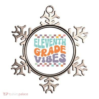 Eleventh Grade Vibes Retro Groovy 11th Grade Back To School Ornament