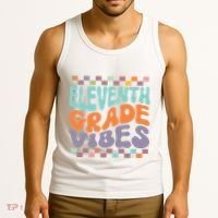 Eleventh Grade Vibes Retro Groovy 11th Grade Back To School Tank Top thumb 3