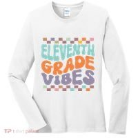 Eleventh Grade Vibes Retro Groovy 11th Grade Back To School Women's Long Sleeve Shirt thumb 0