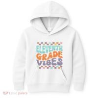 Eleventh Grade Vibes Retro Groovy 11th Grade Back To School Kids Hoodie thumb 0