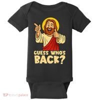 Easter Guess Whos Back Jesus Funny Religious Women Baby Bodysuit thumb 0