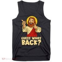 Easter Guess Whos Back Jesus Funny Religious Women Tank Top thumb 0