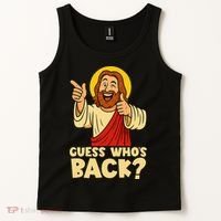 Easter Guess Whos Back Jesus Funny Religious Women Tank Top thumb 2