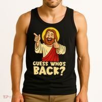 Easter Guess Whos Back Jesus Funny Religious Women Tank Top thumb 3