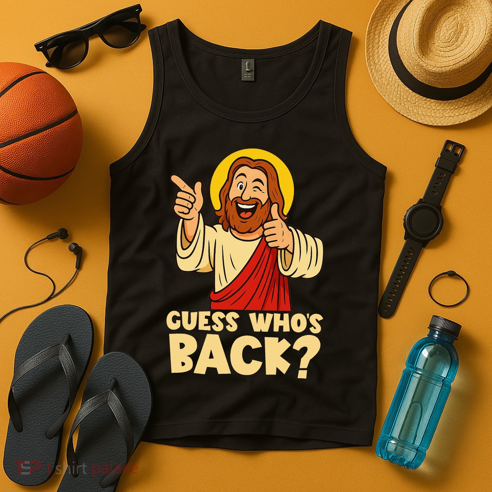 Easter Guess Whos Back Jesus Funny Religious Women Tank Top