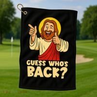 Easter Guess Whos Back Jesus Funny Religious Women Golf Towel thumb 1