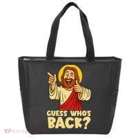 Easter Guess Whos Back Jesus Funny Religious Women Tote Bag thumb 0