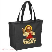 Easter Guess Whos Back Jesus Funny Religious Women Tote Bag thumb 2