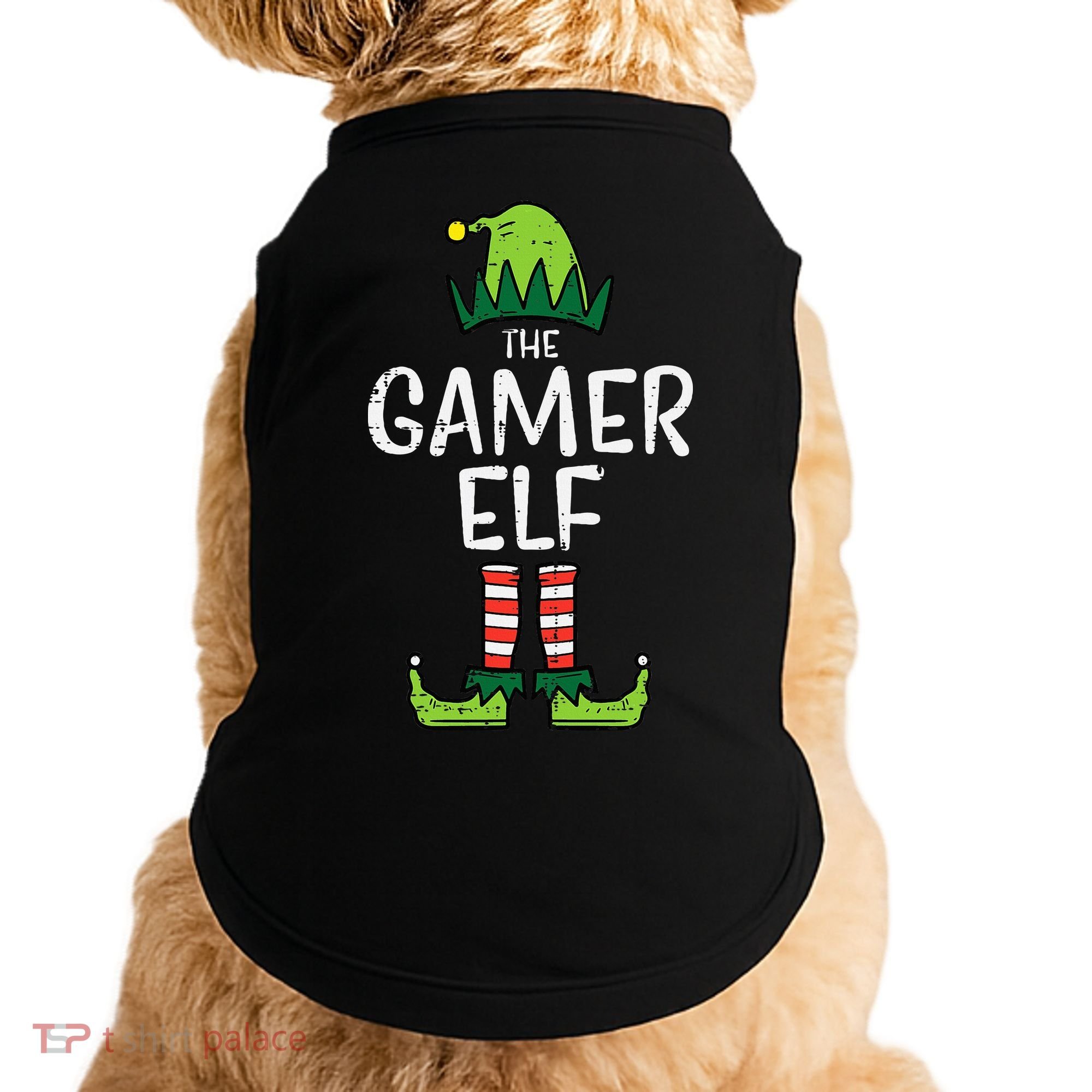 Elf Gamer Xmas Holiday Fun Doggie Tank