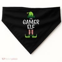 Elf Gamer Xmas Holiday Fun USA-Made Doggie Bandana thumb 0