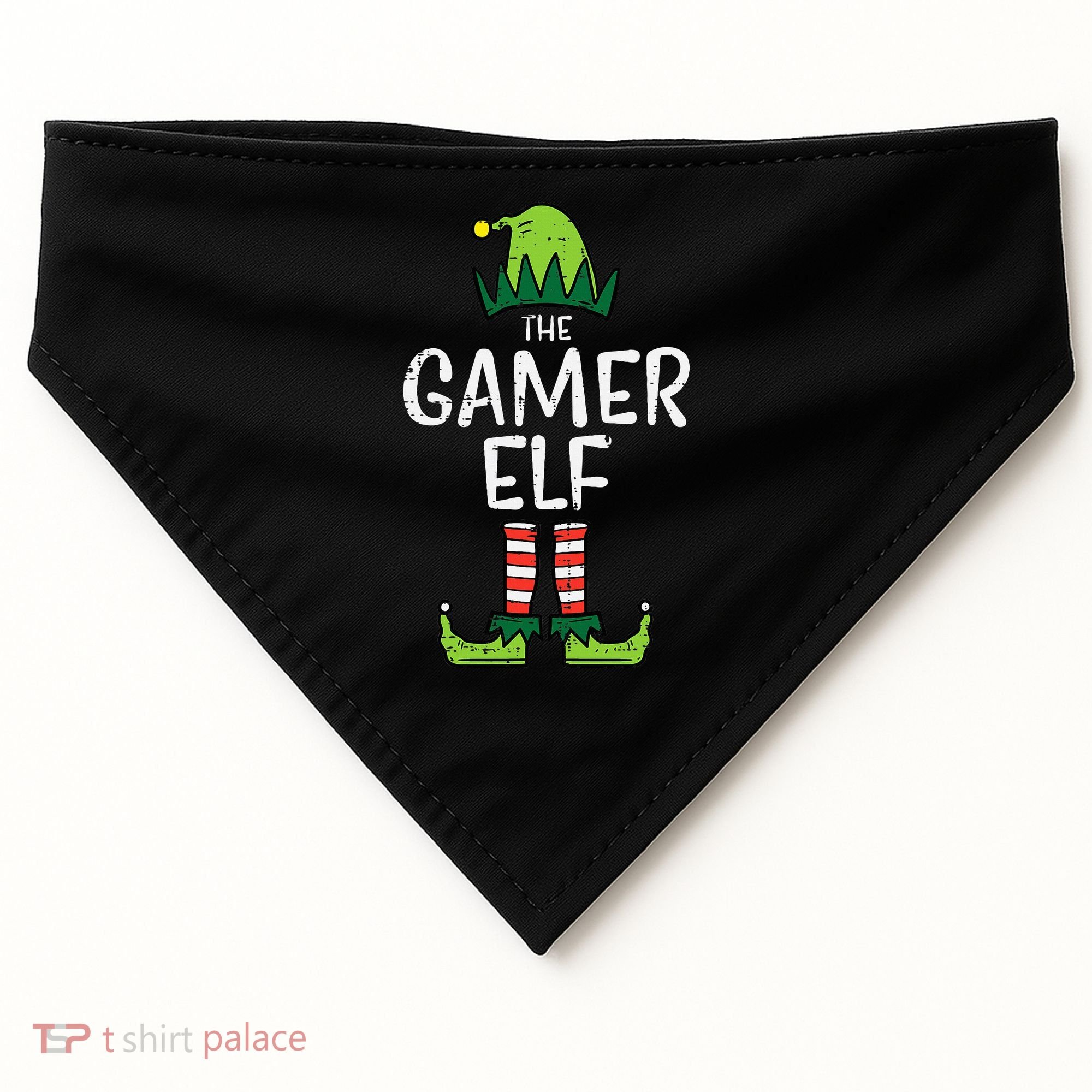 Elf Gamer Xmas Holiday Fun USA-Made Doggie Bandana