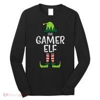 Elf Gamer Xmas Holiday Fun Long Sleeve Shirt thumb 0
