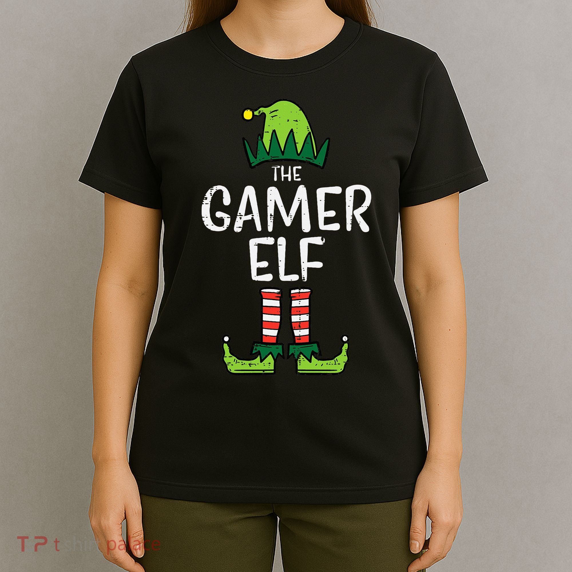 Elf Gamer Xmas Holiday Fun T-Shirt