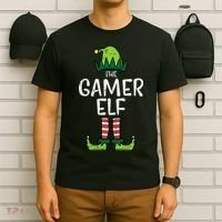 Elf Gamer Xmas Holiday Fun T-Shirt thumb 6