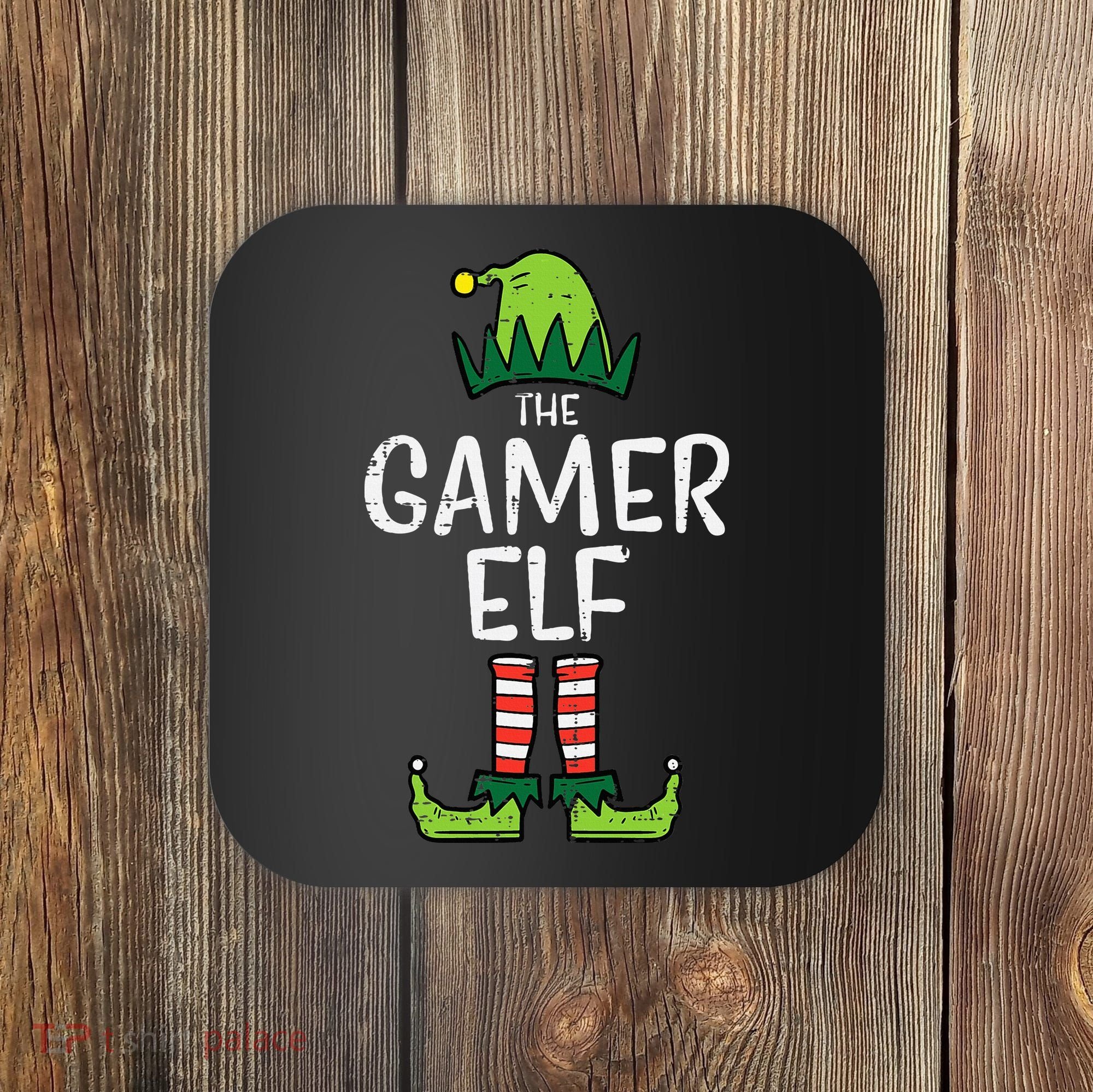 Elf Gamer Xmas Holiday Fun Coaster