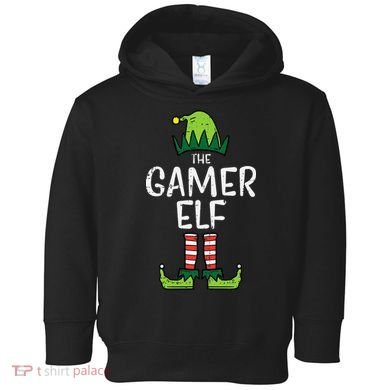 Elf Gamer Xmas Holiday Fun Toddler Hoodie