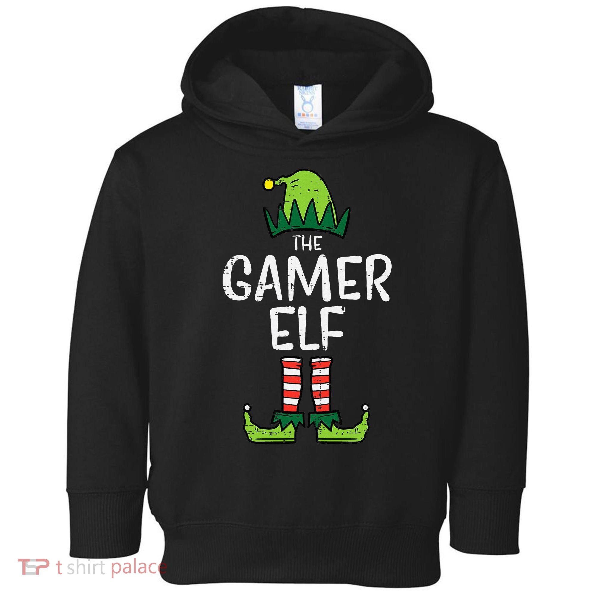 Elf Gamer Xmas Holiday Fun Toddler Hoodie