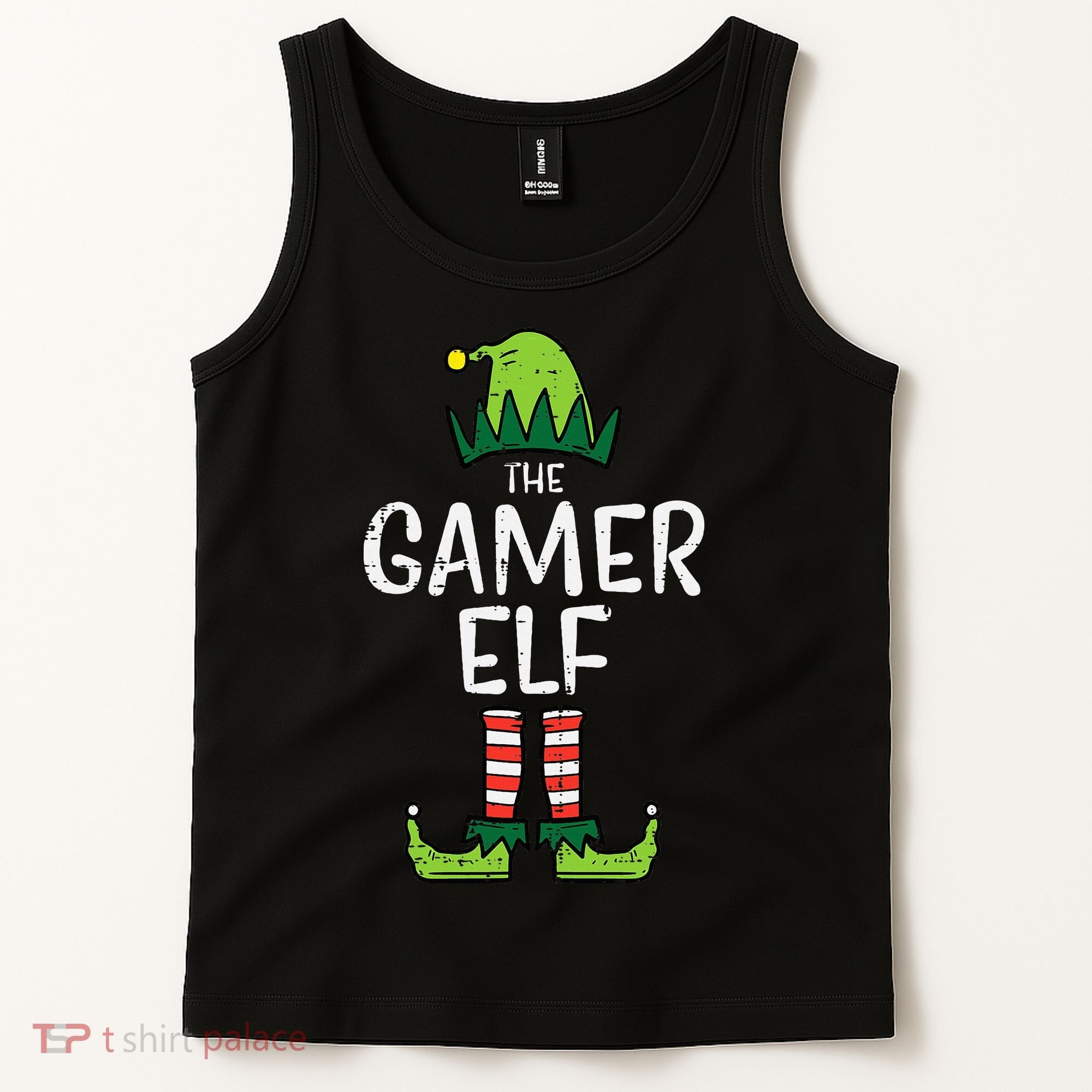 Elf Gamer Xmas Holiday Fun Tank Top
