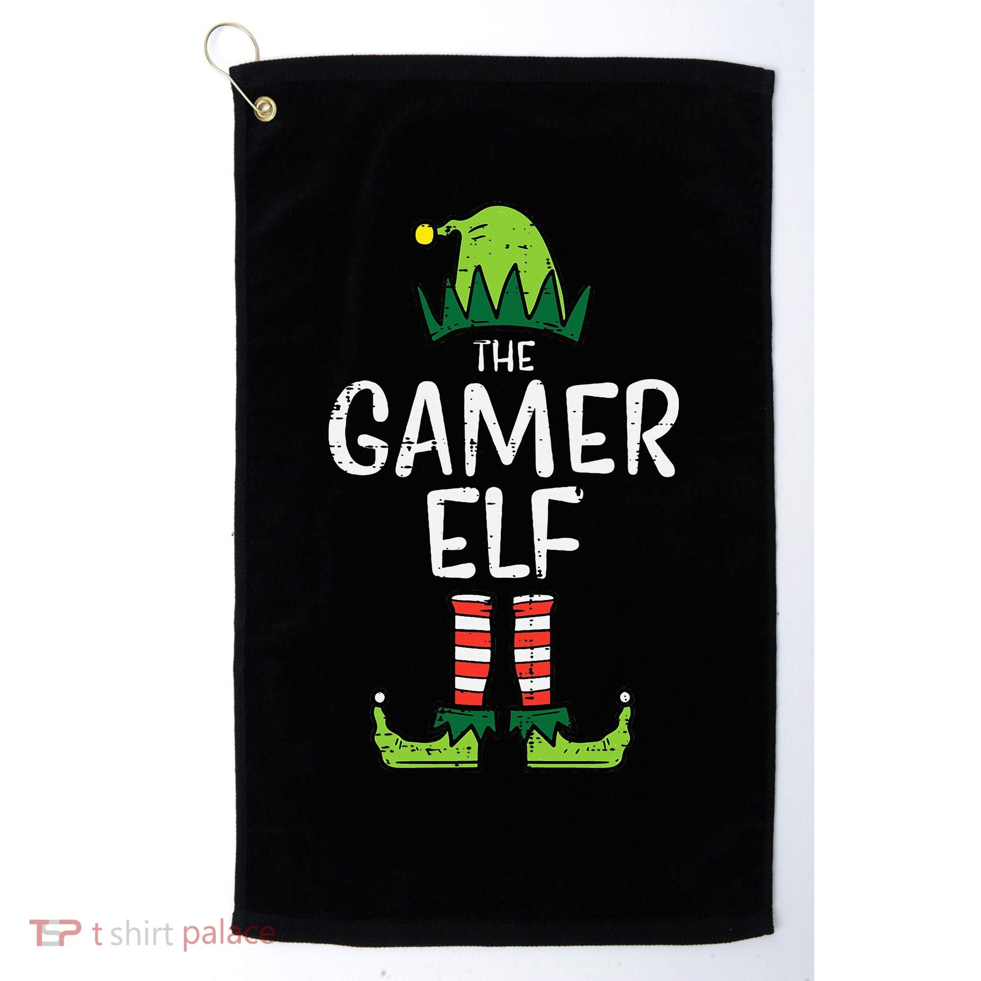 Elf Gamer Xmas Holiday Fun Golf Towel