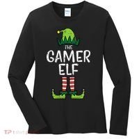 Elf Gamer Xmas Holiday Fun Women's Long Sleeve Shirt thumb 0