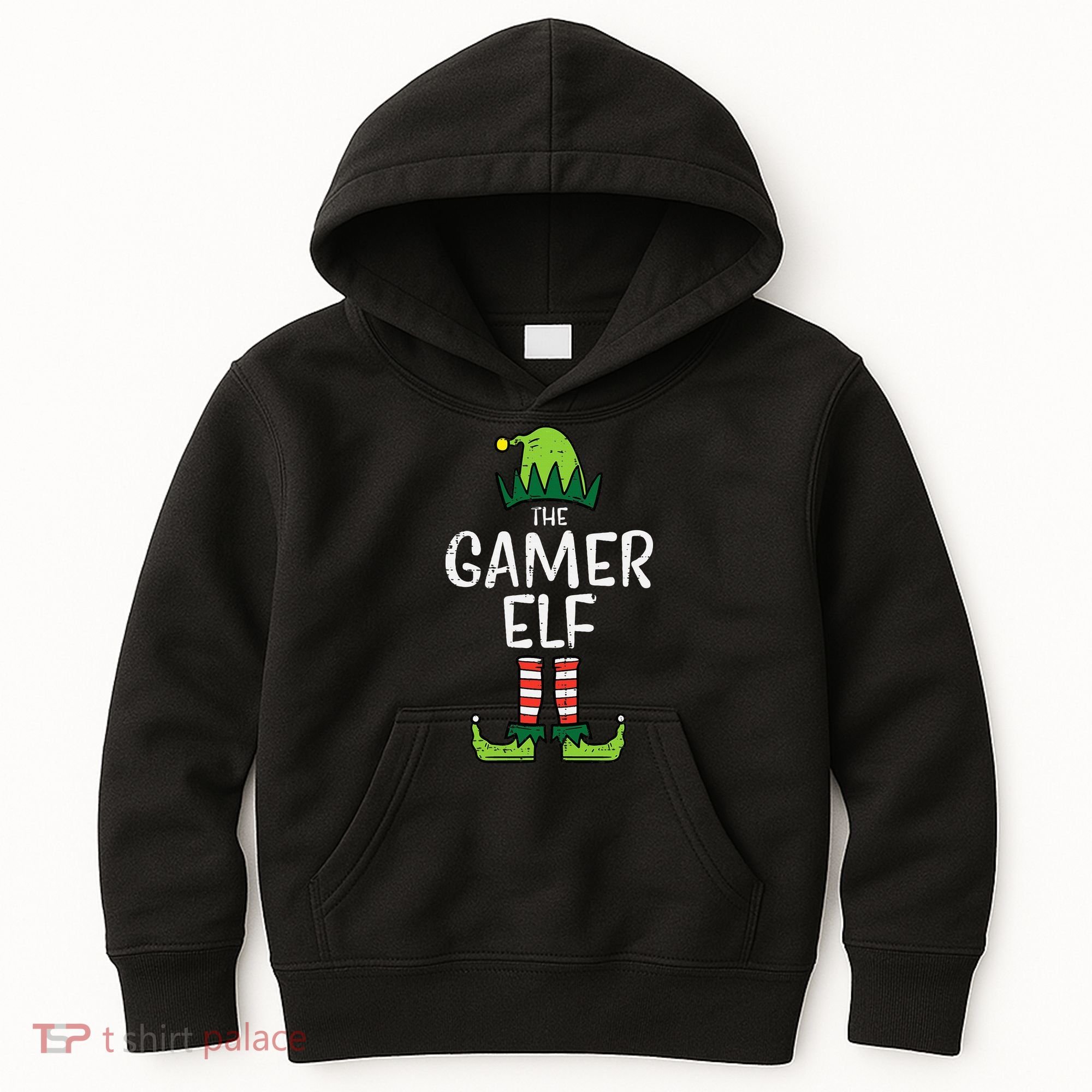 Elf Gamer Xmas Holiday Fun Kids Hoodie