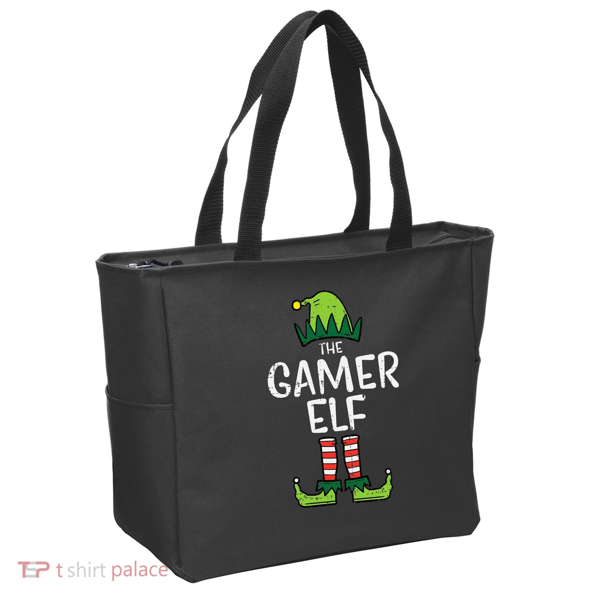 Elf Gamer Xmas Holiday Fun Tote Bag