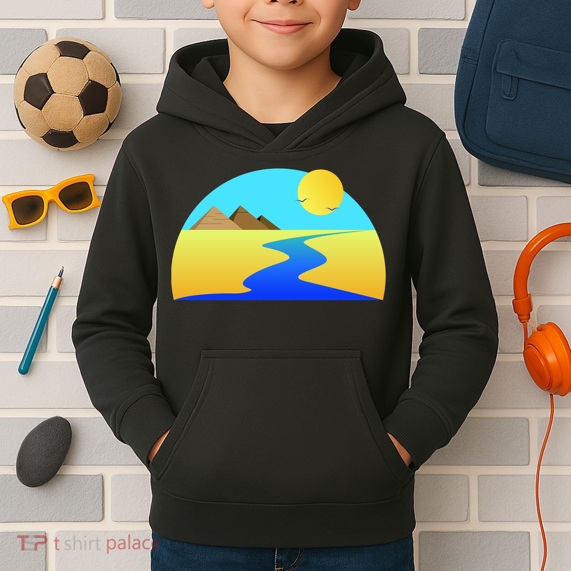 Egypt Nile River Sunset Kids Hoodie