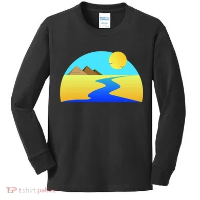 Egypt Nile River Sunset Kids Long Sleeve Shirt