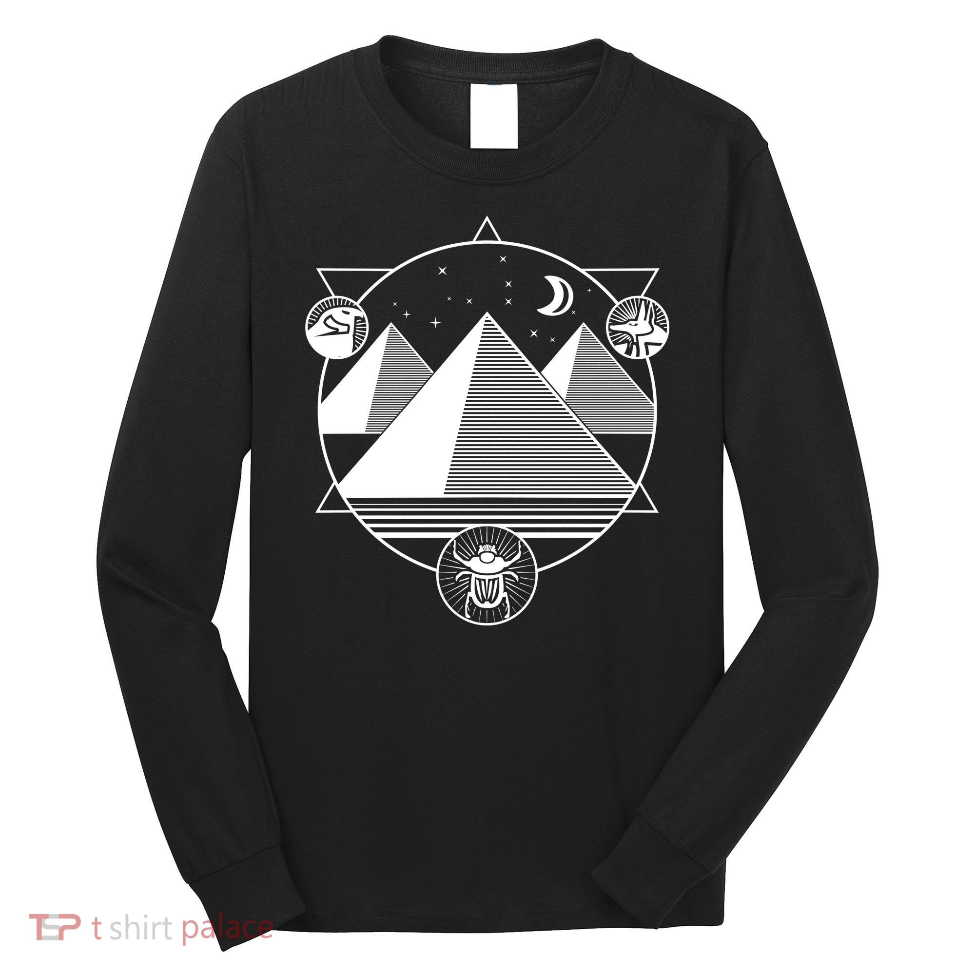 Egyptian Pyramids Emblem Long Sleeve Shirt