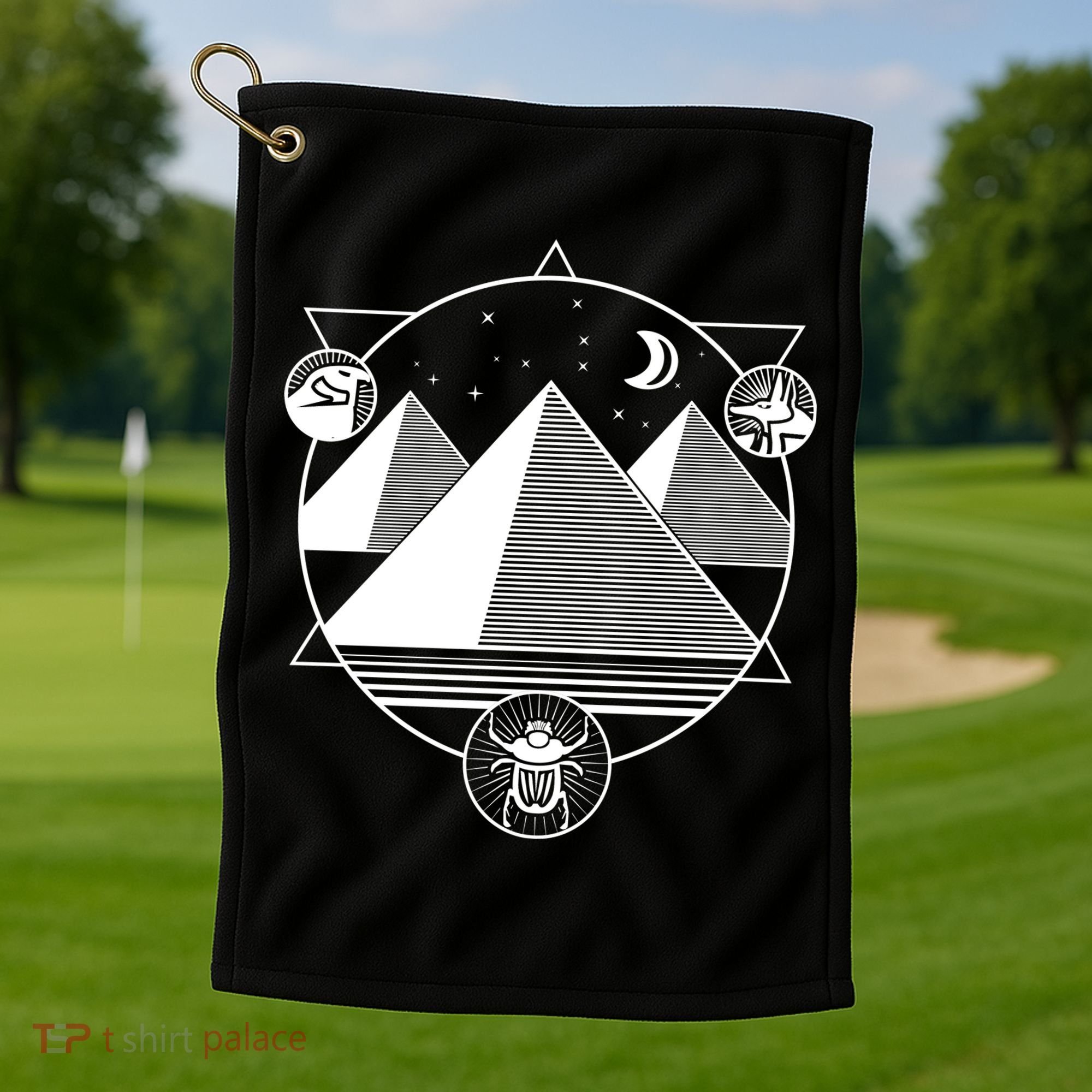 Egyptian Pyramids Emblem Golf Towel