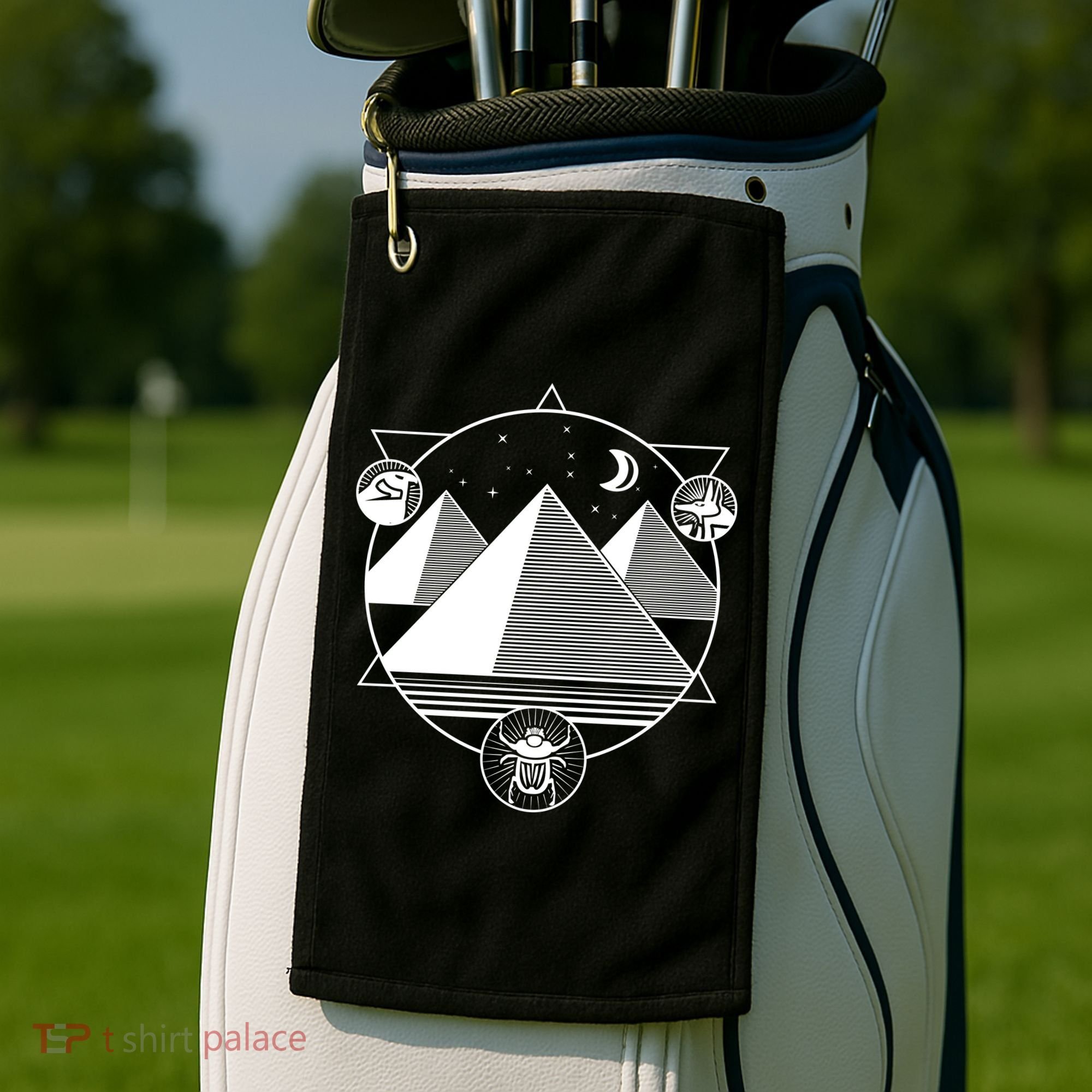 Egyptian Pyramids Emblem Golf Towel