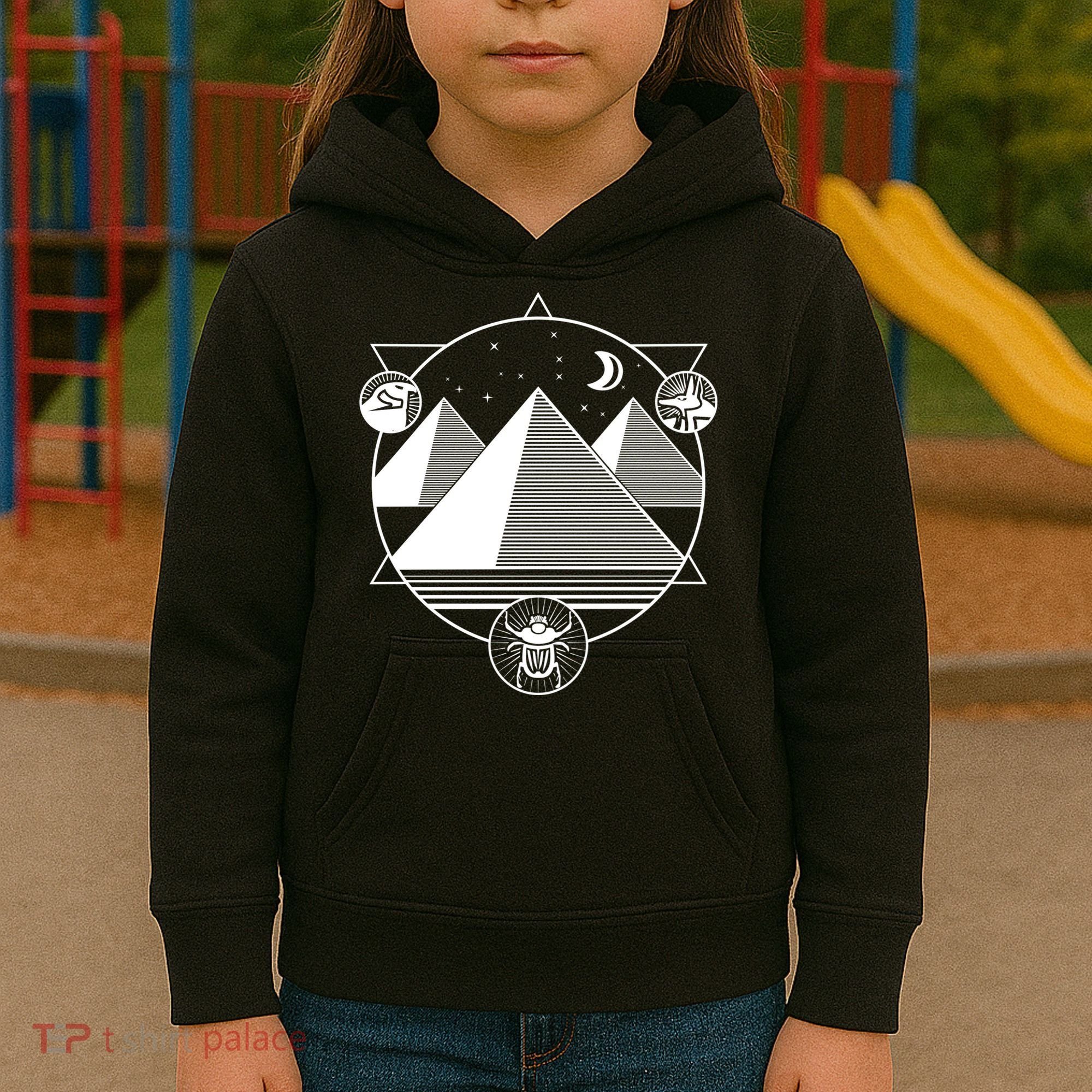 Egyptian Pyramids Emblem Kids Hoodie