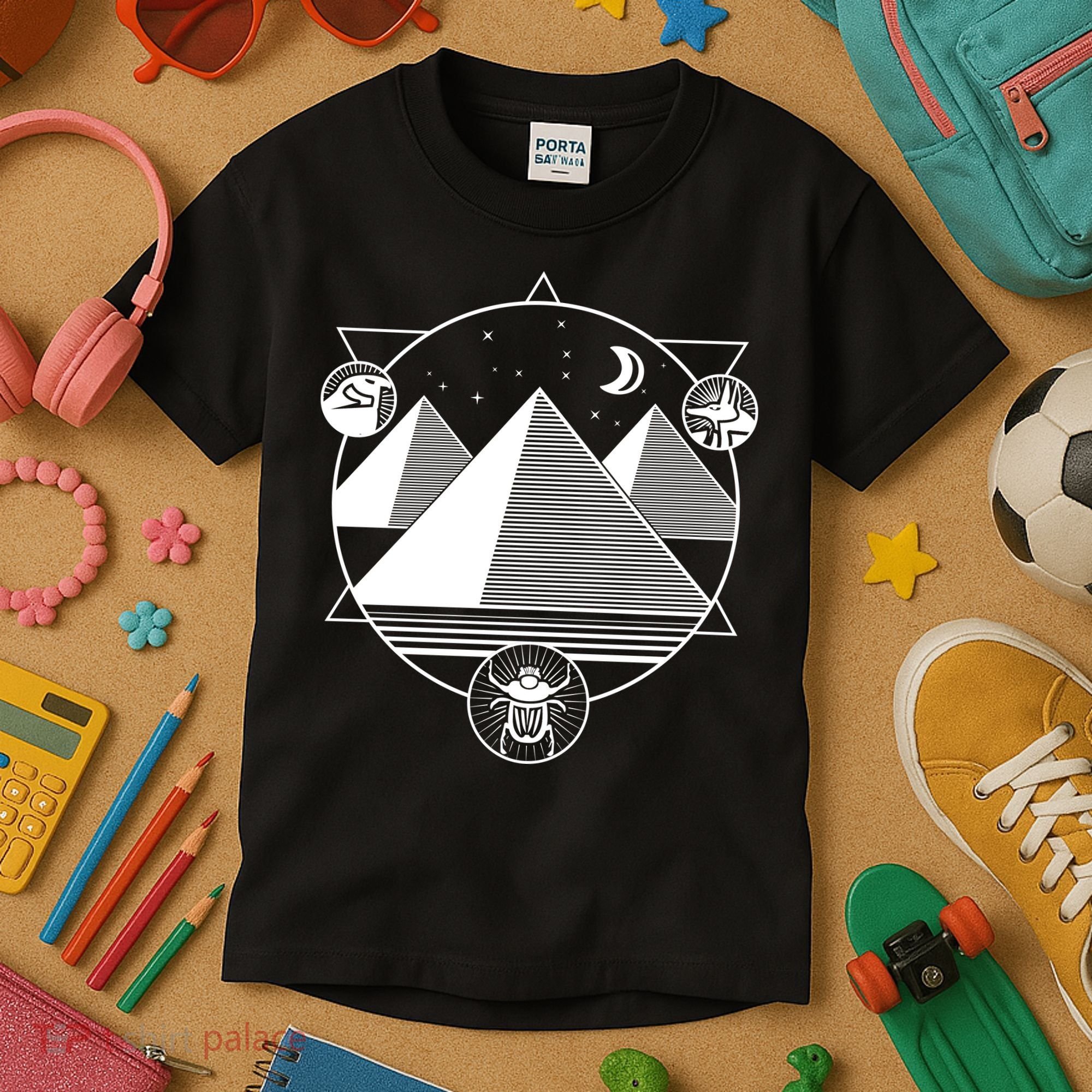 Egyptian Pyramids Emblem Kids T-Shirt