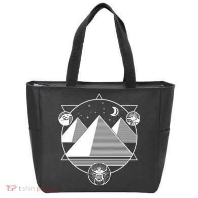 Egyptian Pyramids Emblem Tote Bag