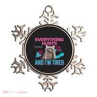 Everything Hurts And I’M Tired Funny Raccoon Meme Gym Cover Ornament thumb 0