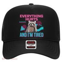 Everything Hurts And I’M Tired Funny Raccoon Meme Gym Cover Hat thumb 0