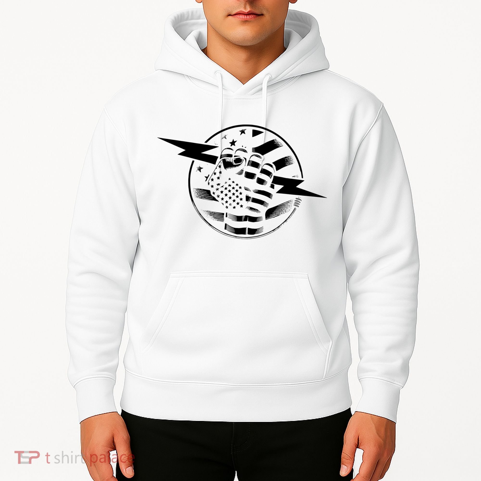 Electrician Hero American Flag Electrical Worker For Hoodie