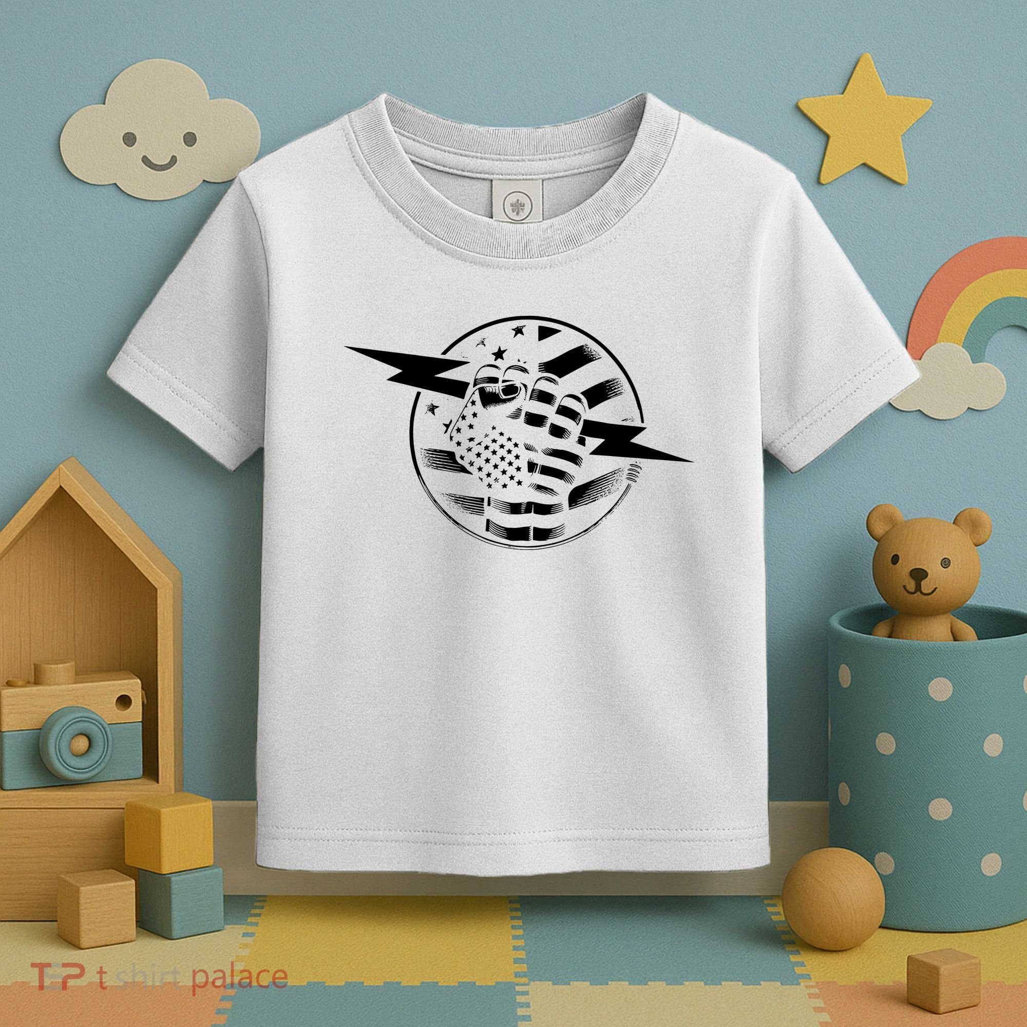 Electrician Hero American Flag Electrical Worker For Toddler T-Shirt