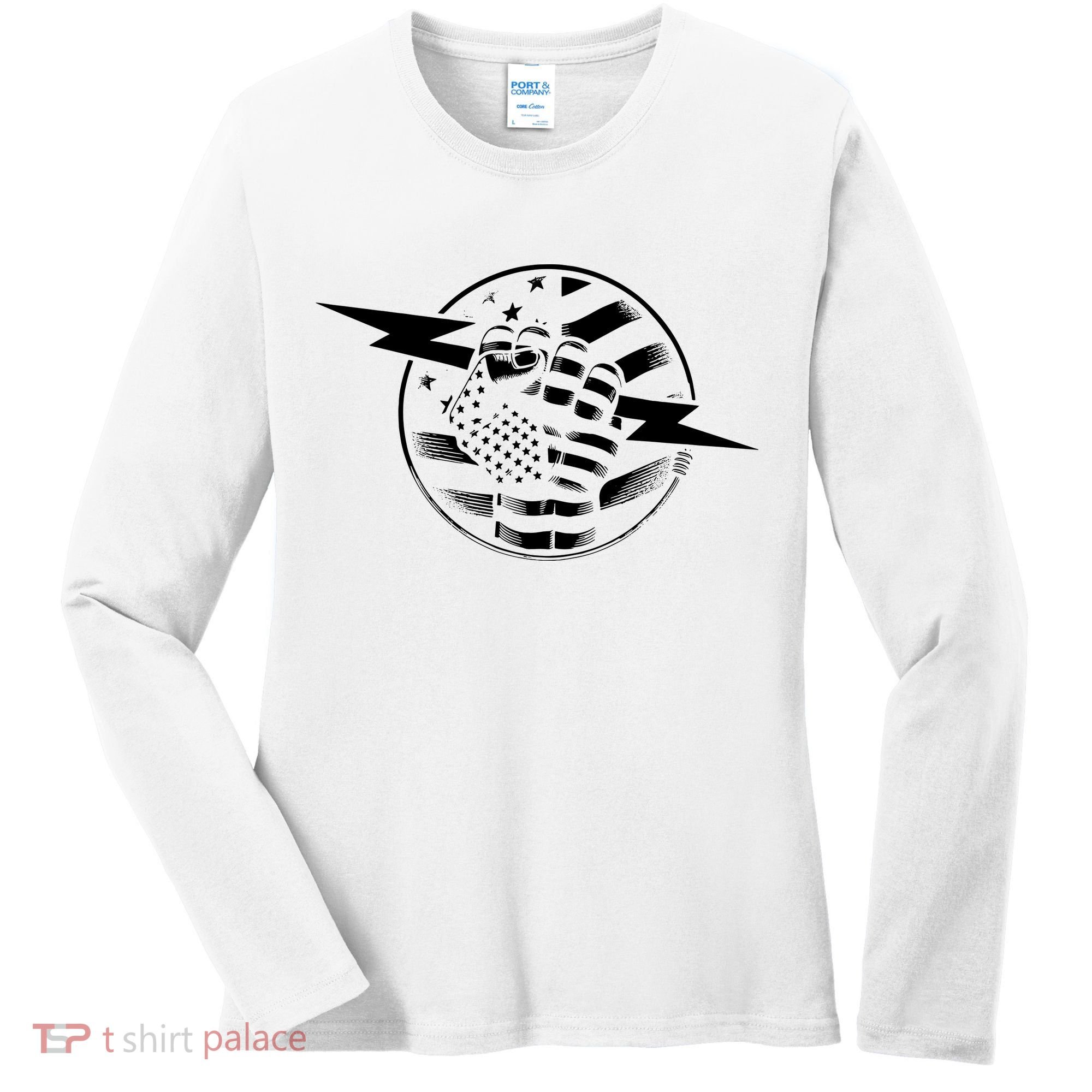 Electrician Hero American Flag Electrical Worker For Women's Long Sleeve Shirt