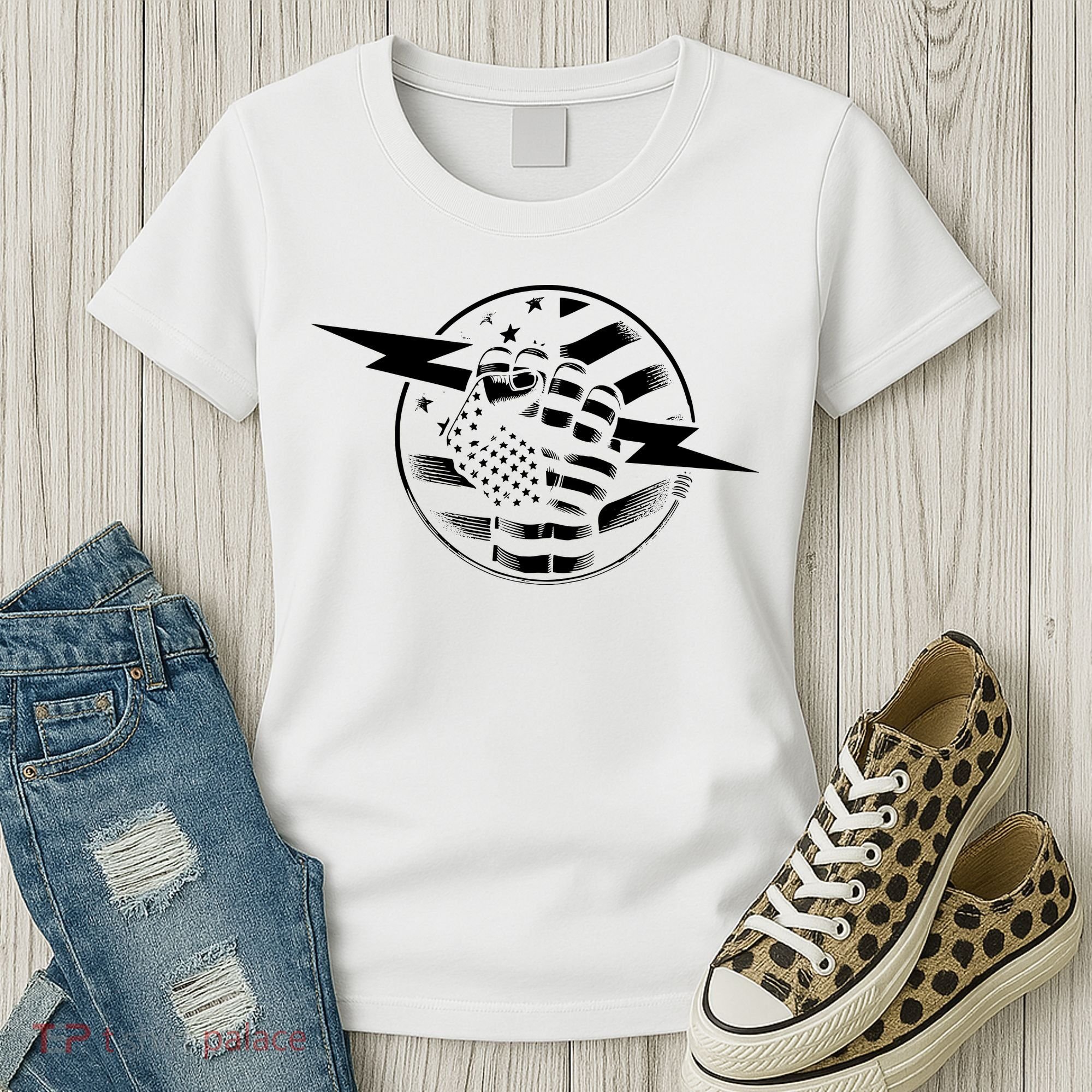 Electrician Hero American Flag Electrical Worker For Women's T-Shirt