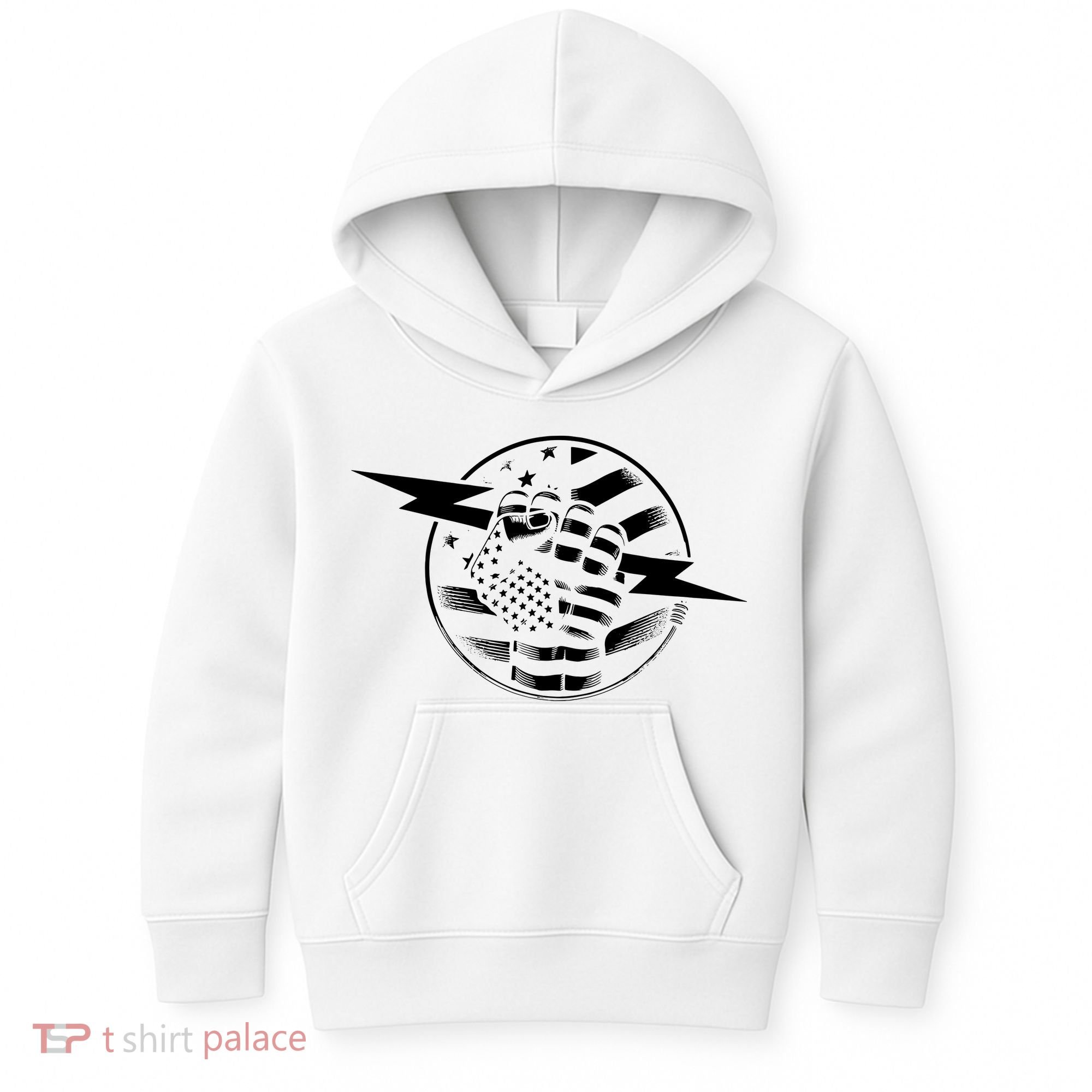 Electrician Hero American Flag Electrical Worker For Kids Hoodie