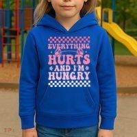 Everything Hurts And Im Hungry Workout Gym Kids Hoodie thumb 3