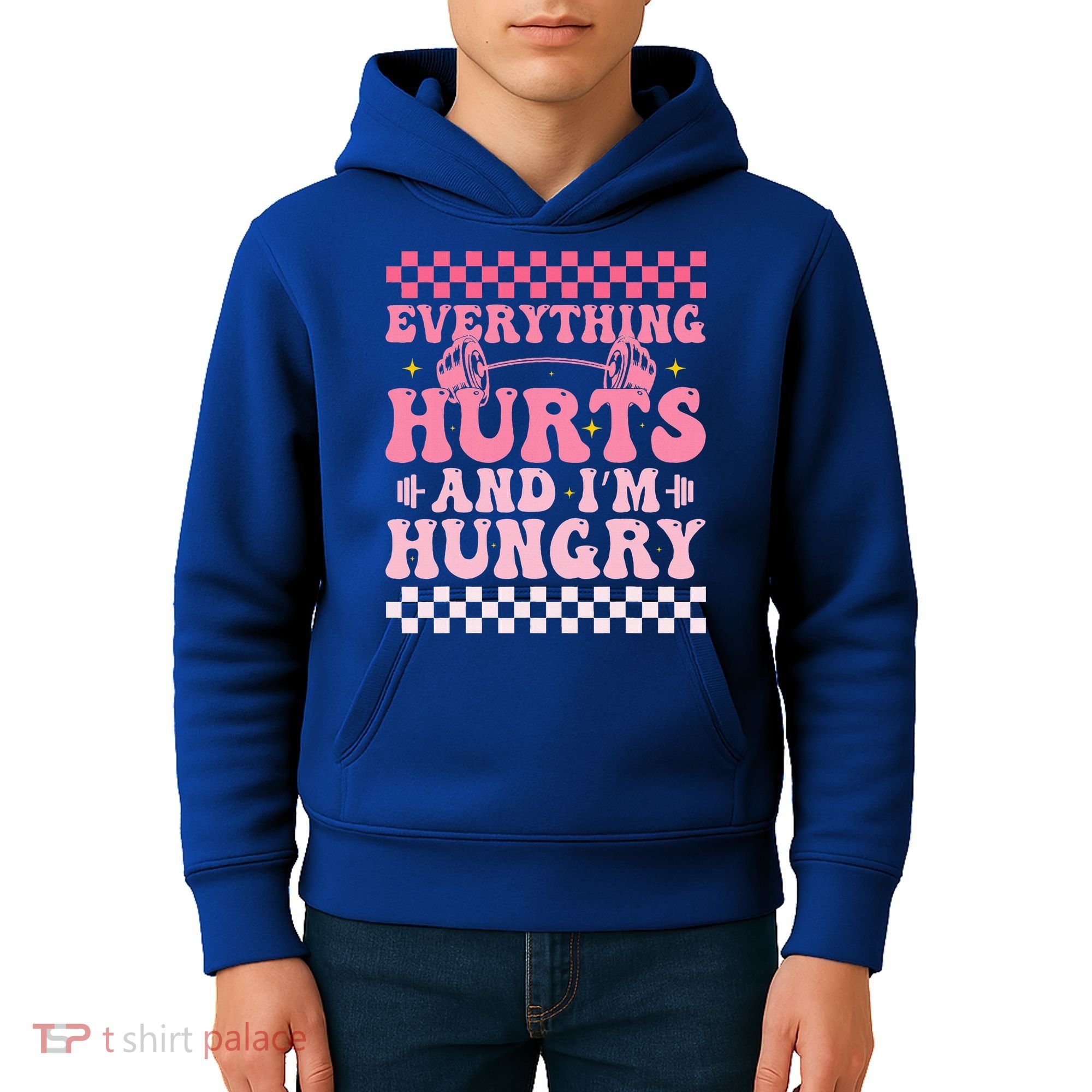 Everything Hurts And Im Hungry Workout Gym Kids Hoodie