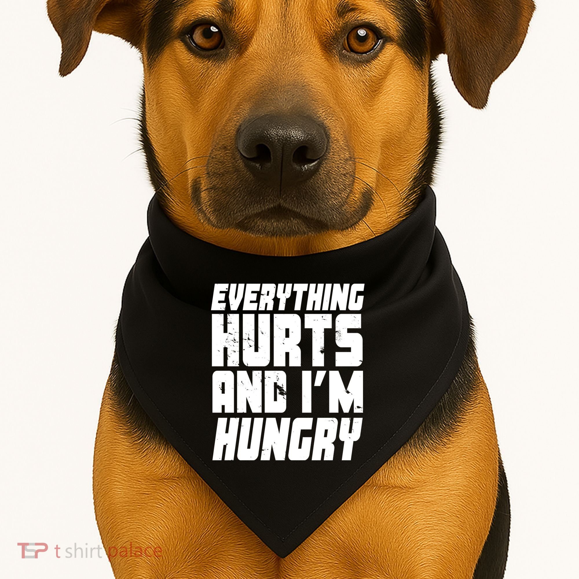 Everything Hurts And Im Hungry Funny USA-Made Doggie Bandana