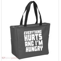 Everything Hurts And Im Hungry Funny Tote Bag thumb 2