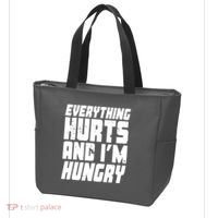 Everything Hurts And Im Hungry Funny Tote Bag thumb 3