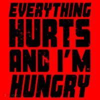 Everything Hurts And Im Hungry Funny Santa Hat thumb 1