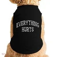 Everything Hurts Bone Letters Doggie Tank thumb 0