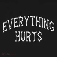 Everything Hurts Bone Letters Bucket Hat thumb 4
