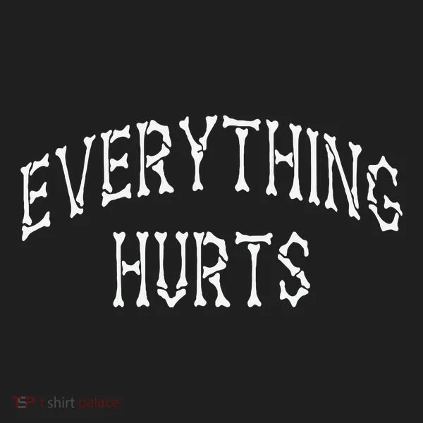 Everything Hurts Bone Letters Beanie